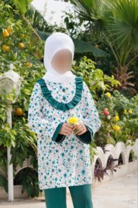 شومیز شلوار گل نسترن - رنگ سبز
