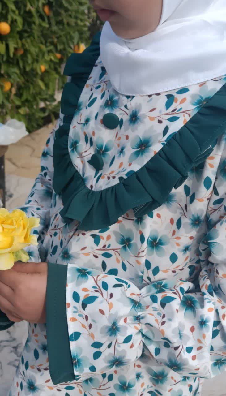 شومیز شلوار گل نسترن - رنگ سبز