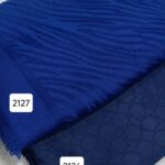 روسری ژاکارد بدونه لمه آبی کاربنی و سورمه ای - قواره 140