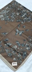 روسری ساتن ابریشم طرح گل - قواره 120