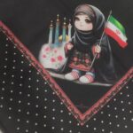 روسری نخی طرح محرمی مشکی - قواره 95