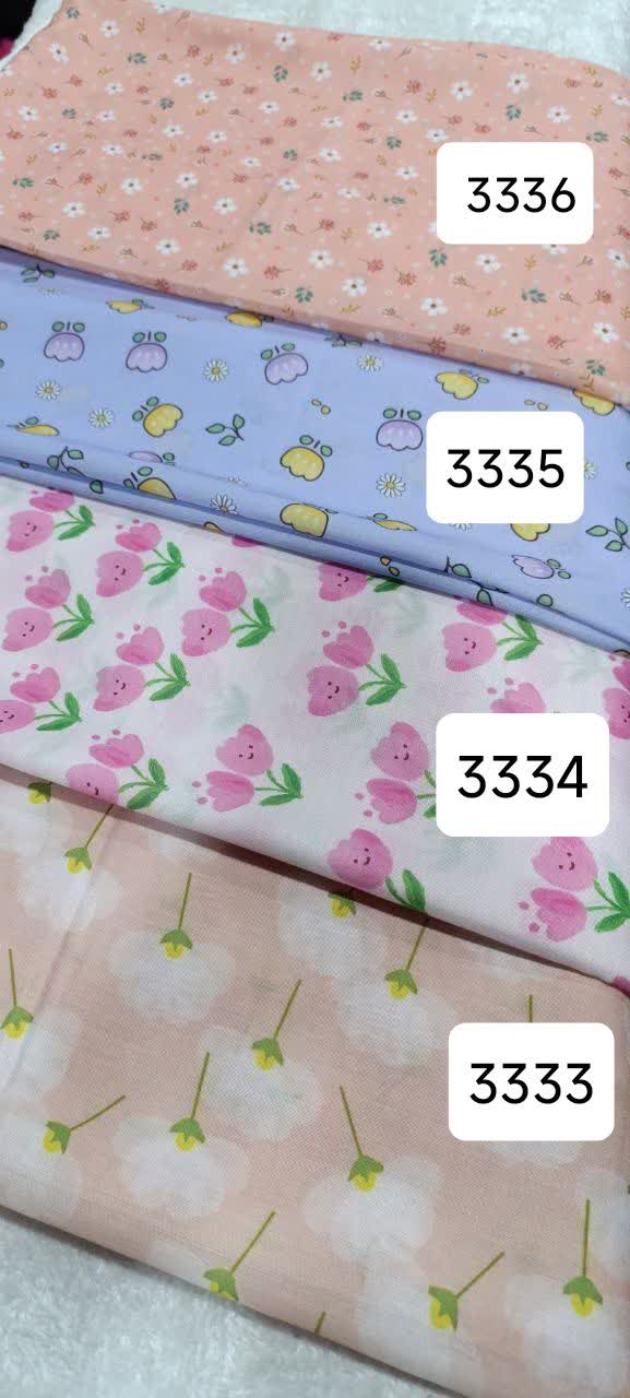 روسری دخترانه نخی طرح آبرنگی - قواره 120