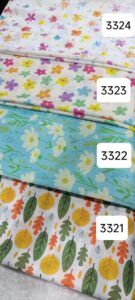 روسری دخترانه نخی طرح شکوفه رنگی - قواره 120