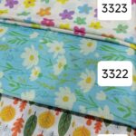 روسری دخترانه نخی طرح شکوفه رنگی - قواره 120