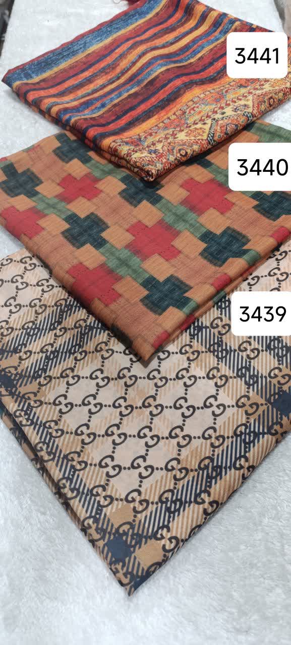 روسری دخترانه نخی اسپرت قهوه ای - قواره 140
