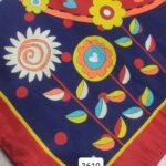 گل روسری نخی طرح گل قرمز - قواره 95
