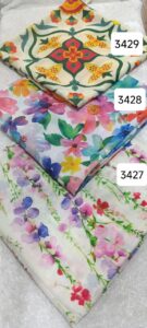 روسری دخترانه نخی اسپرت گل گلی - قواره 140