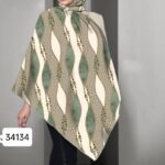 روسری کرپ نخ طرحدار موج - قواره 140