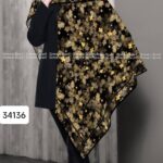 روسری کرپ نخ طرحدار موج - قواره 140