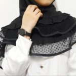 روسری نخی چین دار لبه تور