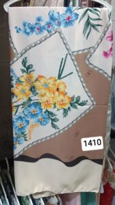 روسری ابریشم ساتن تویتل گلدار - قواره 140