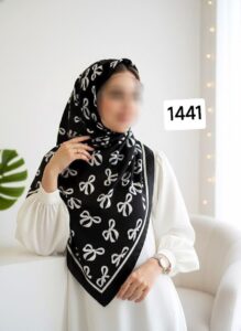 روسری ساتن ابریشم پاپیونی - قواره 140