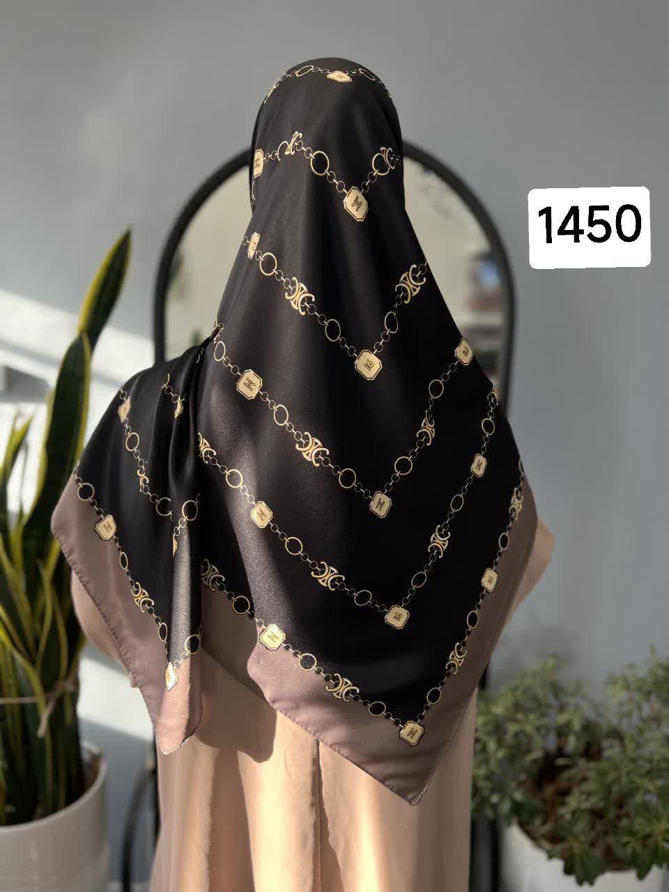 روسری ساتن ابریشم زنجیری - قواره 140