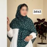 روسری نخ اسپان طرح شکوفه ریز - قواره 140
