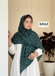 روسری نخ اسپان طرح شکوفه ریز - قواره 140