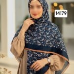 روسری نخ اسپان طرح گل ناز - قواره 140