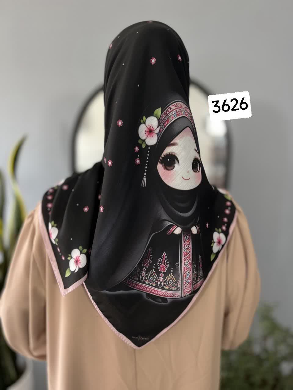 روسری نخی دخترانه طرح فانتزی - قواره 95
