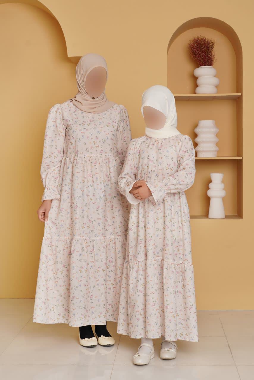 پیراهن نخی مادر دختری طوبی